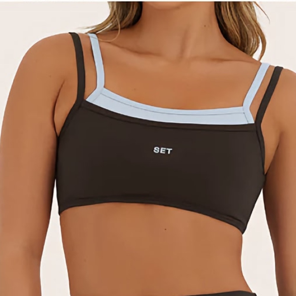 SET Active FormCloud Sports Bra - Brown/Blue